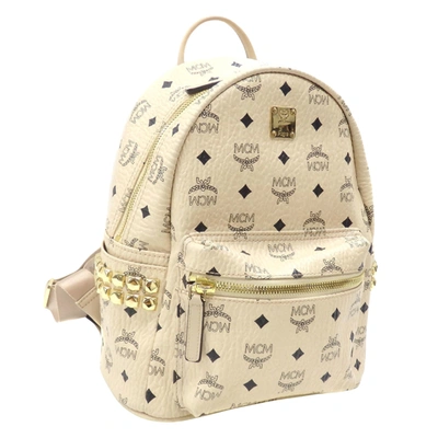 Shop Mcm Visetos Beige Canvas Backpack Bag ()