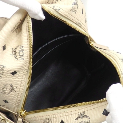 Shop Mcm Visetos Beige Canvas Backpack Bag ()
