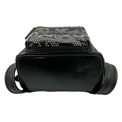 Shop Mcm Visetos Black Leather Backpack Bag ()