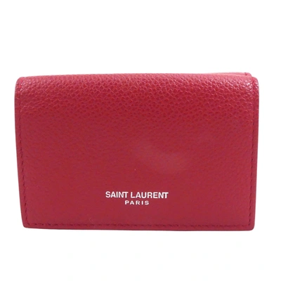 Shop Saint Laurent Red Leather Wallet  ()