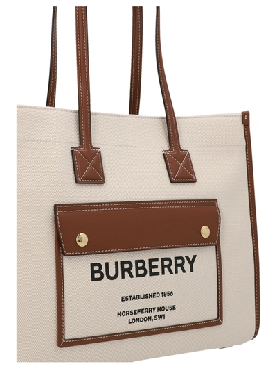 Shop Burberry Freya Tote Bag Beige
