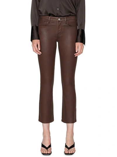 Frame Le Crop Mini Womens Mid-rise Coated Bootcut Jeans In Multi