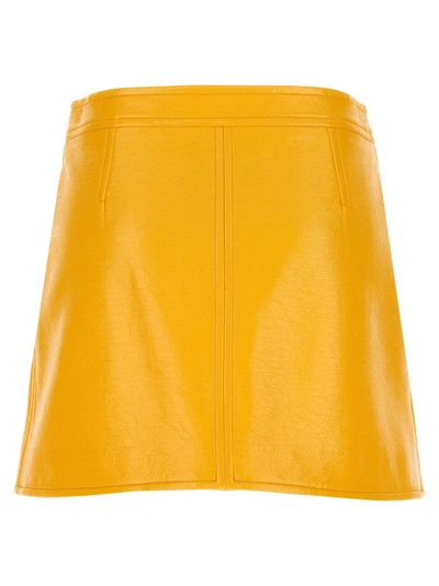 Shop Courrèges Reedition Vinyl Mini Skirts Yellow
