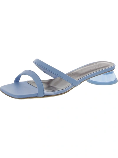 Shop Staud Simone Womens Leather Slip On Mules In Blue