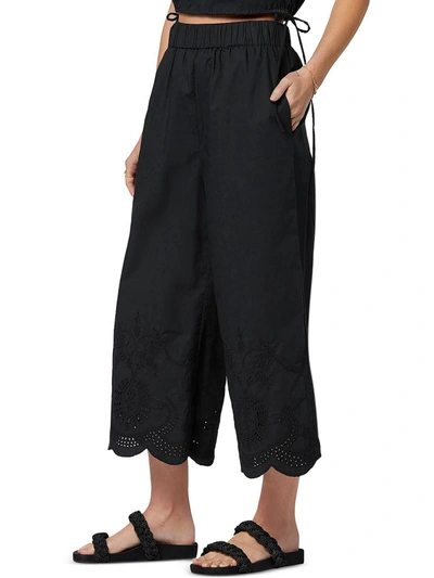 Shop Joie Florence Womens Eyelet High Rise Wide Leg Pants In Black