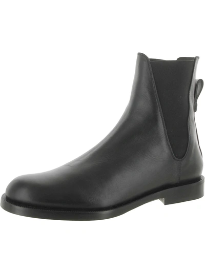 Shop Lafayette 148 Barret Womens Leather Pull On Ankle Boots In Black