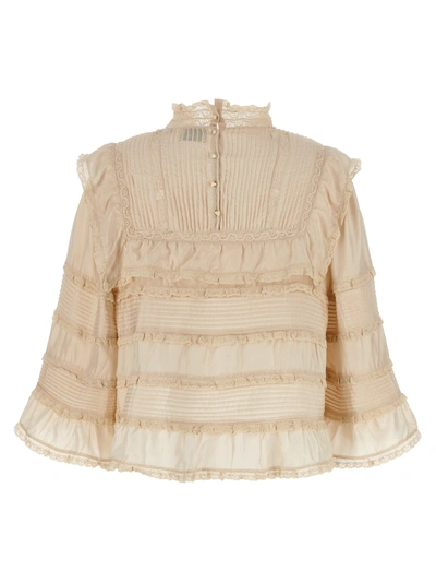 Isabel Marant Zalmara Topwear In Beige Silk
