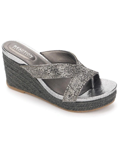 Kenneth Cole Reaction Card Glam 2 Womens Embellished Slip-on Heels In Silver