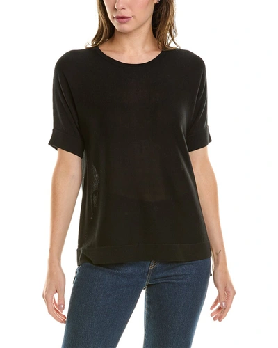 Shop Joan Vass New York Joan Vass Elbow-sleeve Pullover In Black