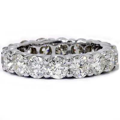 Pompeii3 5ct Prong Diamond Eternity Ring 14k White Gold Wedding Band In Multi