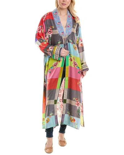 Shop Johnny Was Block Tove Reversible Silk Kimono In Multi