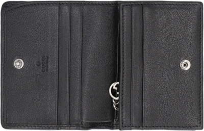 Shop Gucci Blondie Leather Card Holder In Black