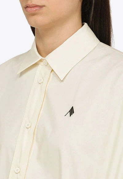 Shop Attico Asymmetric Long-sleeved Shirt In Cream