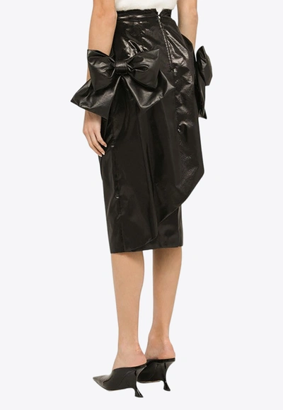 Maison Margiela Bow-detail Pencil Midi Skirt In Black