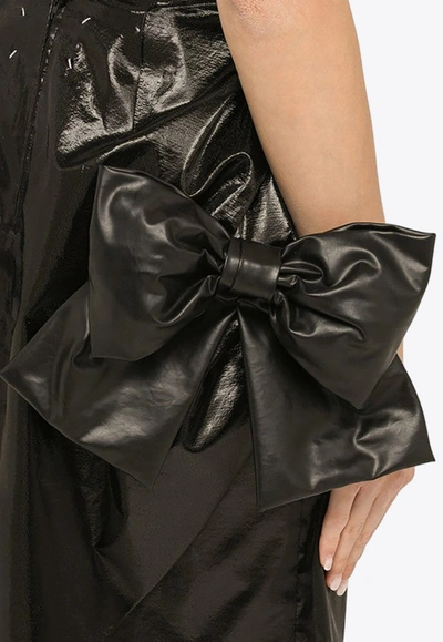 Shop Maison Margiela Bow-detail Pencil Midi Skirt In Black