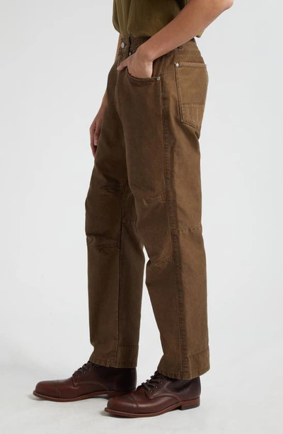 Shop John Elliott Emilio Cotton Work Pants In Brown