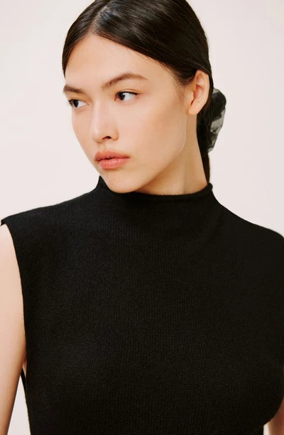 Shop Reformation Corbetta Funnel Neck Recycled Cashmere & Wool Blend Sweater Dress In Black