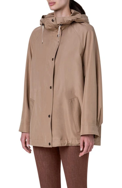 Shop Akris Water Repellent Silk Taffeta Jacket In 543 Beige