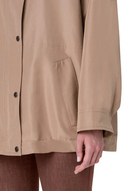 Shop Akris Water Repellent Silk Taffeta Jacket In 543 Beige