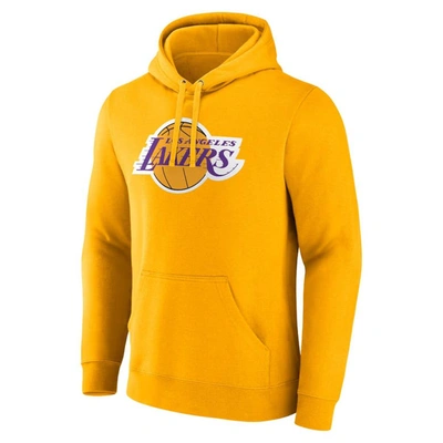Shop Fanatics Branded  Gold Los Angeles Lakers Primary Logo Pullover Hoodie