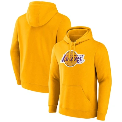 Shop Fanatics Branded  Gold Los Angeles Lakers Primary Logo Pullover Hoodie