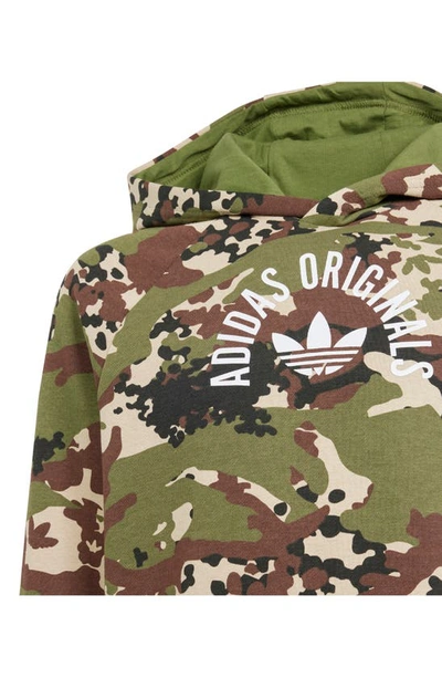 Shop Adidas Originals Kids' Lifestyle Camo Print Hoodie & Joggers Set In Wild Pine