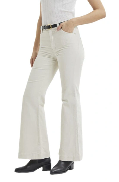 Rolla's Eastcoast Flare Leg Corduroy Pants In Vanilla Cord