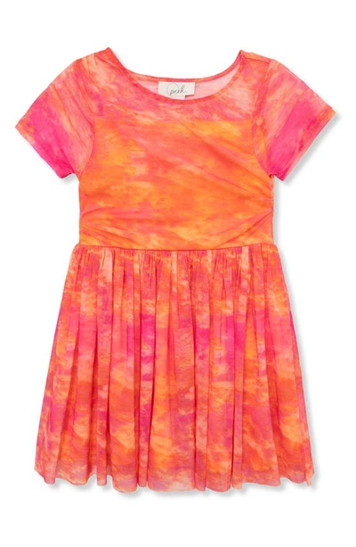 Shop Peek Aren't You Curious Kids' Tie Dye Dress In Orange Multi