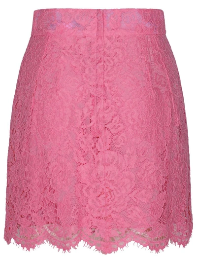 Shop Dolce & Gabbana Mini Skirt In Pink Viscose Blend