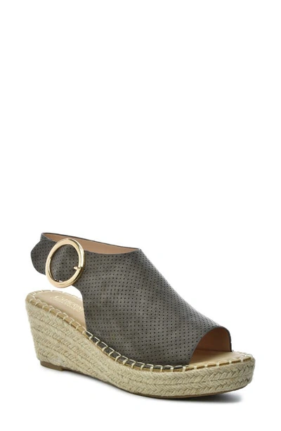 Shop Catherine Catherine Malandrino Cirkly Espadrille Wedge Sandal In Grey Perf