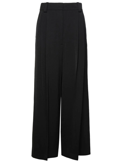 Shop Khaite Black Virgin Wool Blend Tailored Trousers