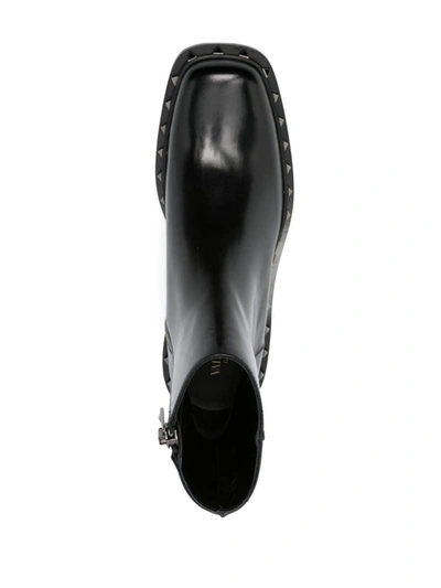 Valentino M-way Rockstud Ankle Boot In Calfskin Leather In Black