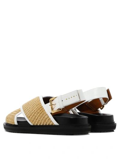 Shop Marni "fussbett" Sandals In Brown