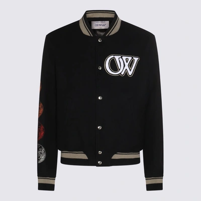Shop Off-white Black Multicolour Wool Blend Casual Jacket