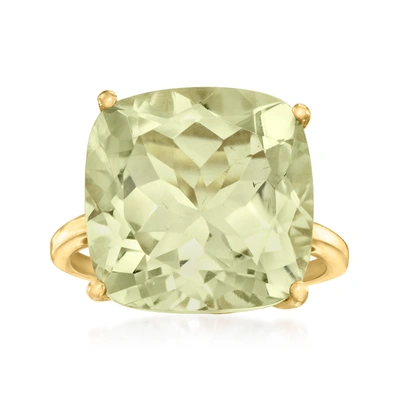 Shop Ross-simons Prasiolite Ring In 18kt Gold Over Sterling In Green