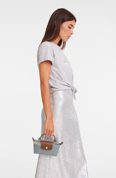 Shop Longchamp Le Pliage Cosmetics Case In Steel