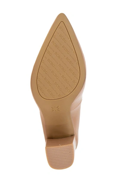Shop Bcbgeneration Midana Pointed Toe Pump In Tan Patent