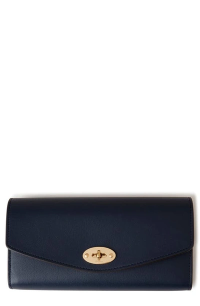 Mulberry Darley Leather Continental Wallet In Night Sky