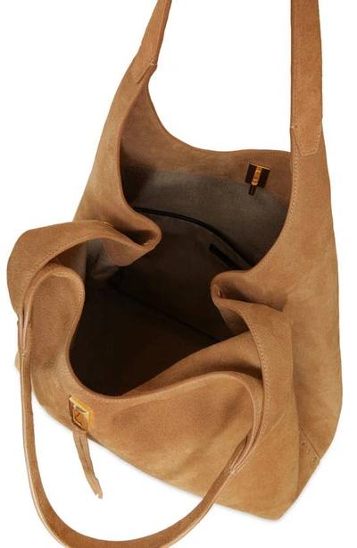 Shop Rebecca Minkoff Darren Signature Leather Carryall Bag In Camel