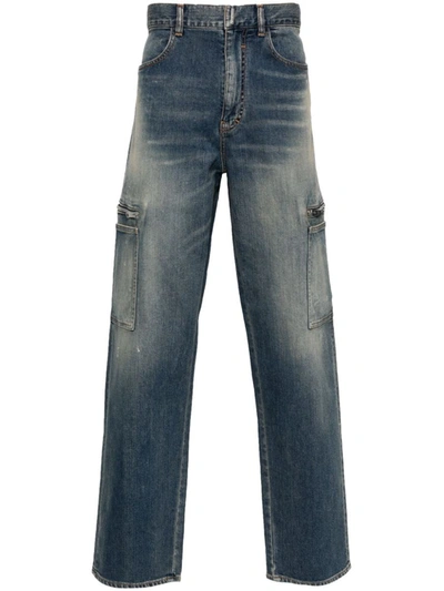 Shop Givenchy Trousers In Denim Blue