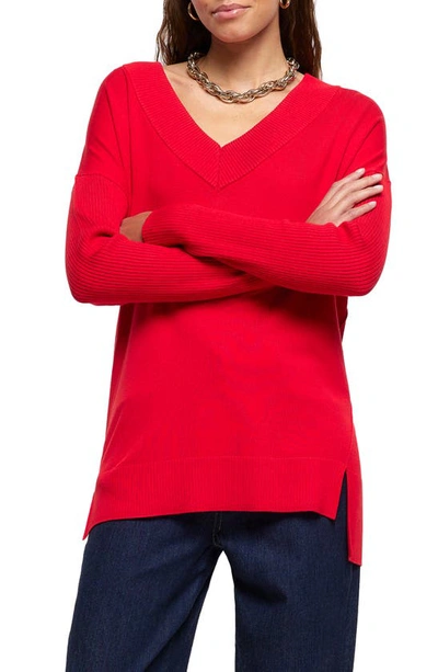 Shop River Island V-neck Sweater In Red