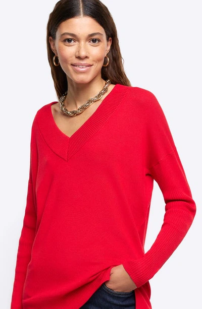 Shop River Island V-neck Sweater In Red