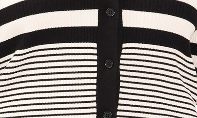 Shop Vince Camuto Variegated Stripe Cardigan In Rich Black