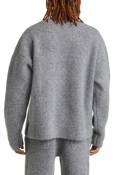 Shop Elwood Oversize Crewneck Sweater In Charcoal