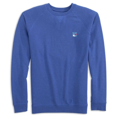 Shop Johnnie-o Blue New York Rangers Freeman Tri-blend Raglan Pullover Sweatshirt