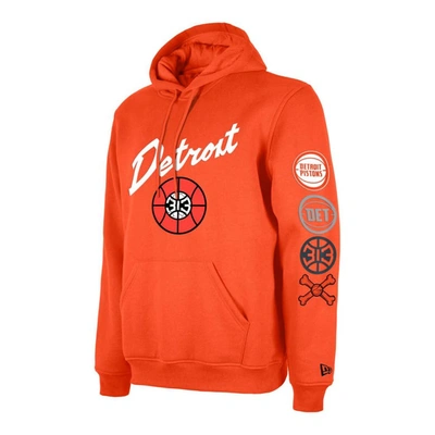 Shop New Era Orange Detroit Pistons Big & Tall 2023/24 City Edition Jersey Pullover Hoodie