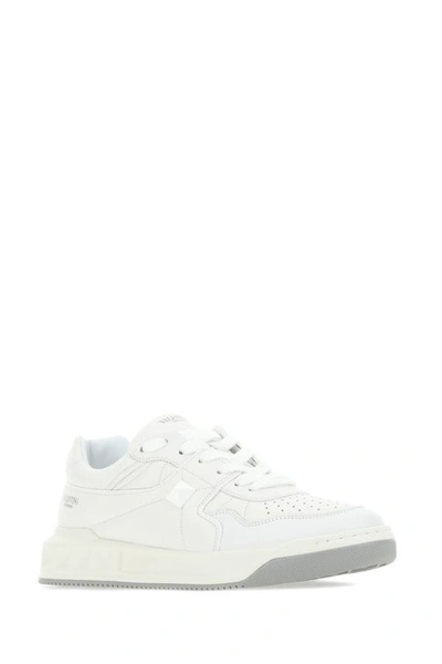 Shop Valentino Garavani Man White Nappa Leather One Stud Sneakers