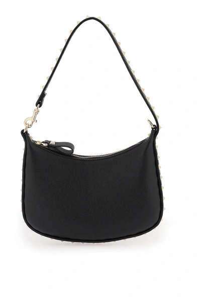 Shop Valentino Garavani Rockstud Mini Hobo Bag Women In Black