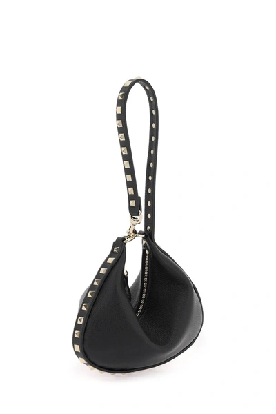 Shop Valentino Garavani Rockstud Mini Hobo Bag Women In Black