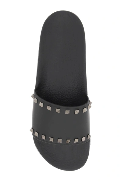 Shop Valentino Garavani Rockstud Slides Men In Black